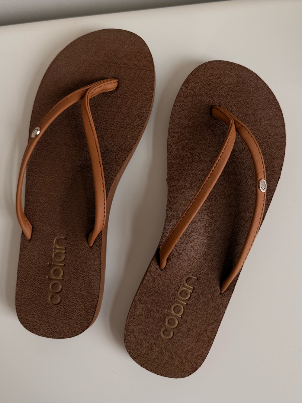 Cobian Brown Two-Tone Thong Sandals for Women